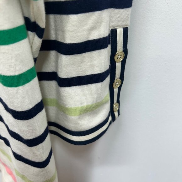 Talbots Womens Plus 2X Striped Long Sleeve Cotton Top W/ Button Detail Multicolo - Picture 3 of 8
